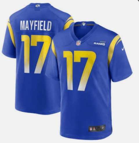 Men & Women & Youth Los Angeles Rams #17 Baker Mayfield Royal Vapor Untouchable Limited Stitched Football Jersey